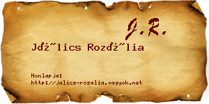 Jálics Rozália névjegykártya